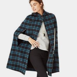 Kate Spade Saturday Plaid Cape Coat